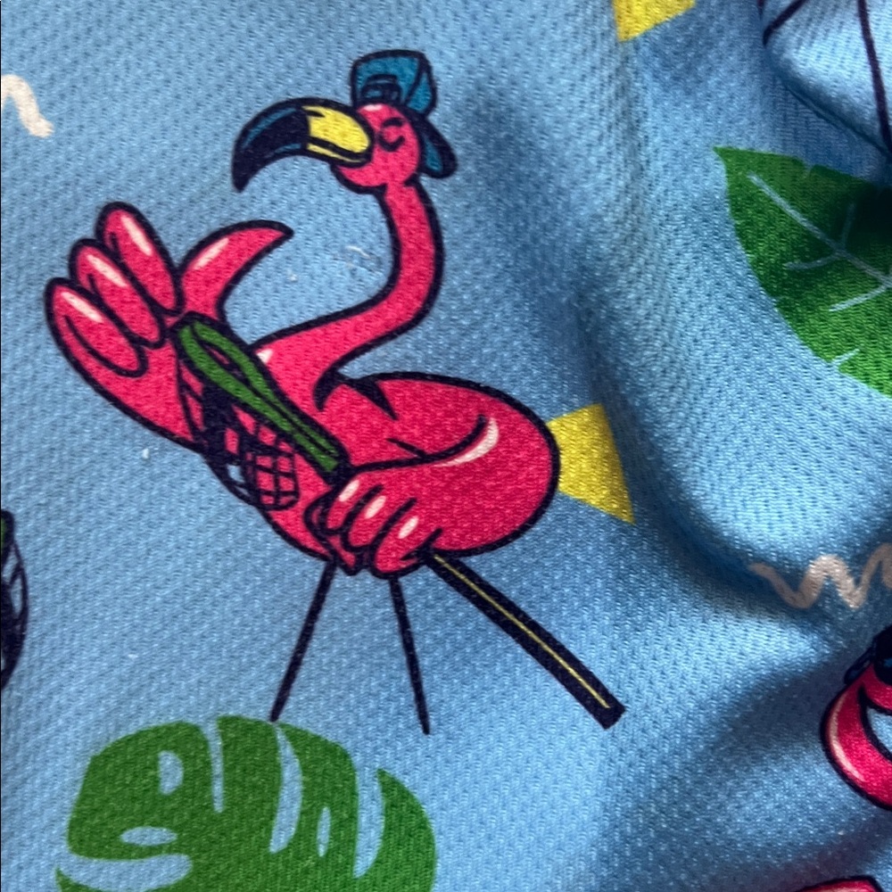 Flow society lax shorts. Flamingo Print Kids Shorts - Blue and Pink. - Picture 4 of 5